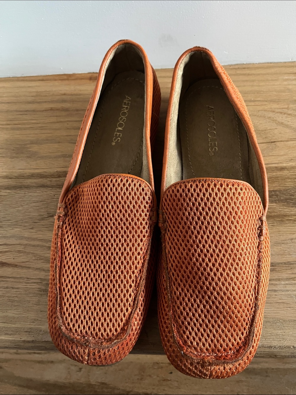 AEROSOLES Orange Mesh Slip-On Loafers